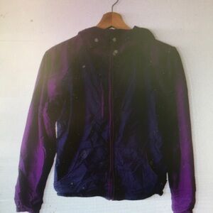 Purple and Black Hooded Jacket